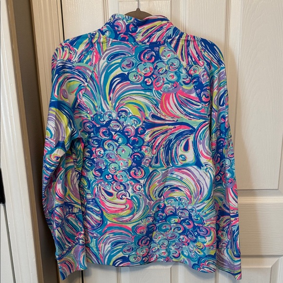 Lilly Pulitzer Colorful Patterned Quarter-Zip Pullover - Picture 2 of 2